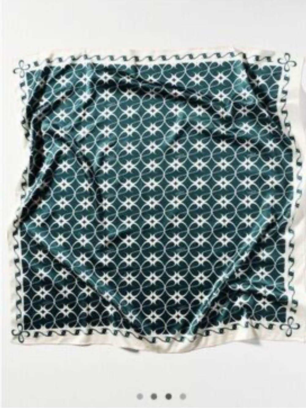 MAEVE • ANTHROPOLOGIE Geometric Silky Square Scarf Green